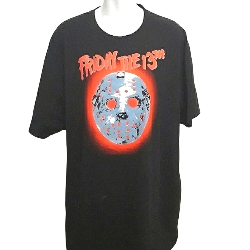 Friday the 13th Jason Voorhees Hockey Mask Graphic Tee 2XL Mens Horror T-Shirt